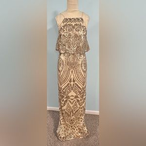 Gold Sequin Evening Dress Free Shipping New Never Worn